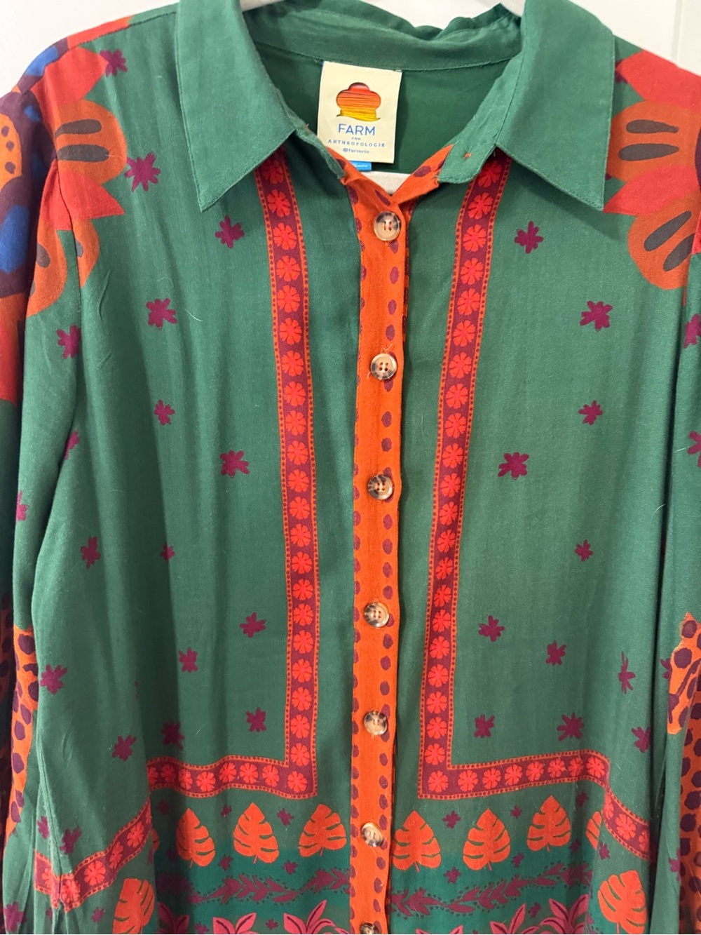 Farm Rio Long Sleeve Maxi Shirt Dress - Picture 8 of 9